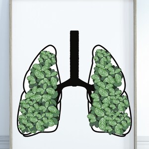 Lungs anatomy art, medical art, printable, digital download, office decor, medical office decor, graduation gift,