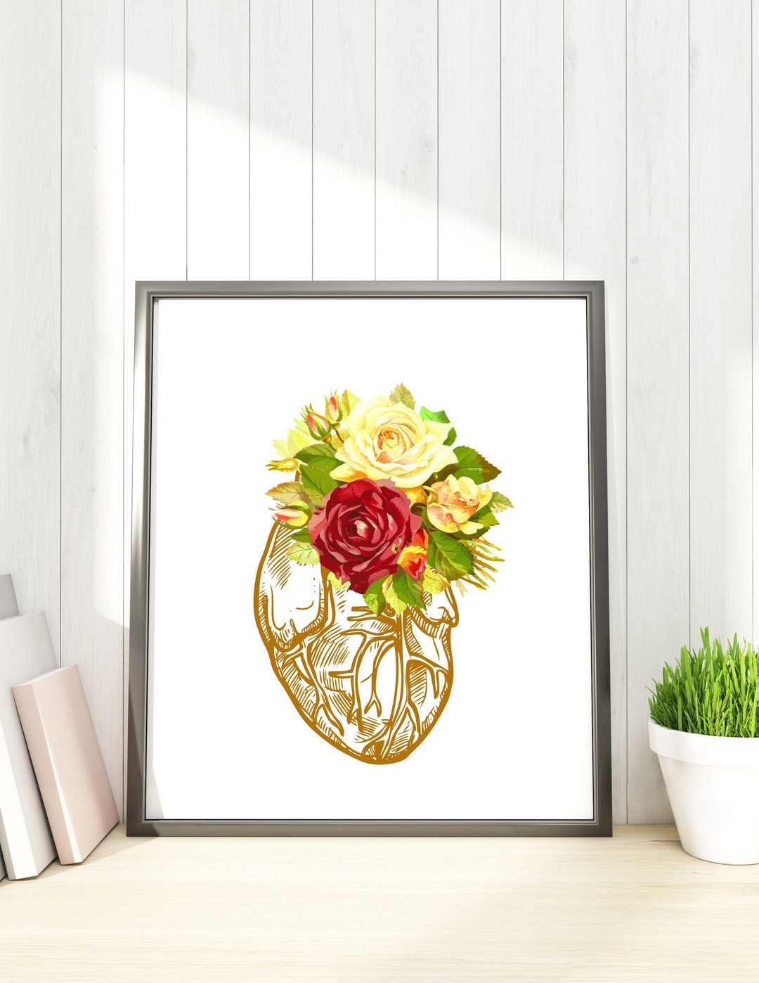 Heart Anatomy Print, Medical Art, Digital Download, Png, Wall Art ...