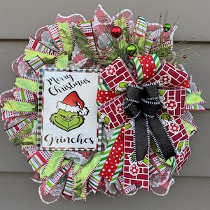Grinch Wreath, Christmas Wreath, Holiday Wreath, Joy Wreath, Red & Green Christmas Wreath, Holiday Decor, Christmas Decor, Winter Decor