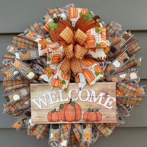 Fall Wreath, Autumn Wreath, Fall Decor, Halloween Decor, Autumn Decor, Fall Wreath Sign, Fall Door Decor, Pumpkin Wreath, Thanksgiving Decor