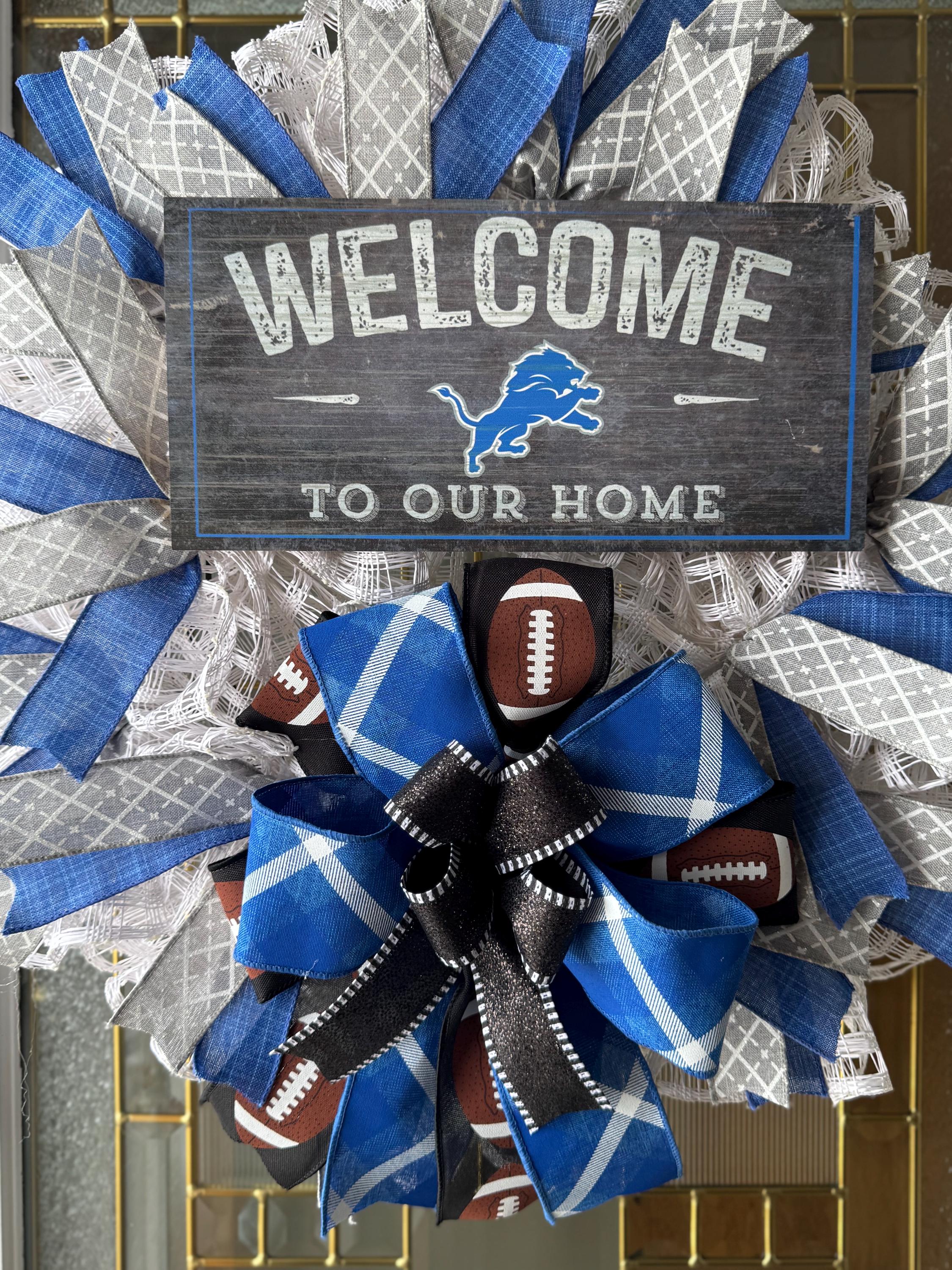 Detroit Lions Wreath, Lions Wreath, Father's Day Gift, Mancave Decor