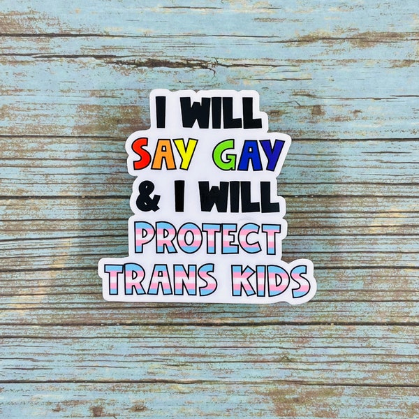 I Will Say Gay & I Will Protect Trans Kids Sticker