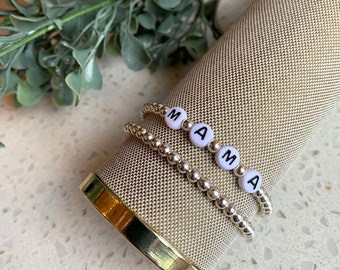 Personalized beaded bracelet/ sterling silver filled bracelet