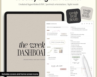 Weekly Digital Planner | Portrait Weekly, Daily & Self-Growth Dashboard Planner | Hyperlinked PDF for Goodnotes, Notability | By rem.