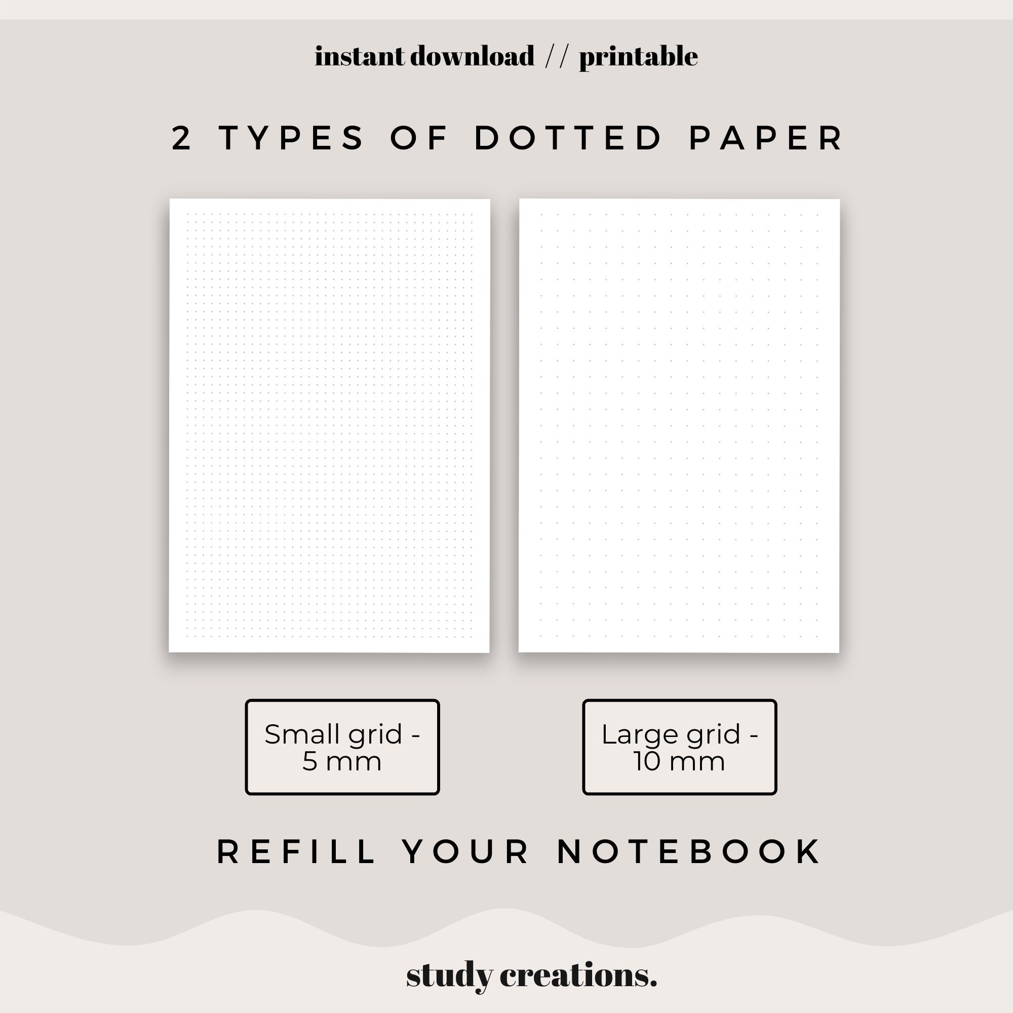 Dotted Note-taking Paper Printable Pack Bullet Journal Paper Note Paper ...