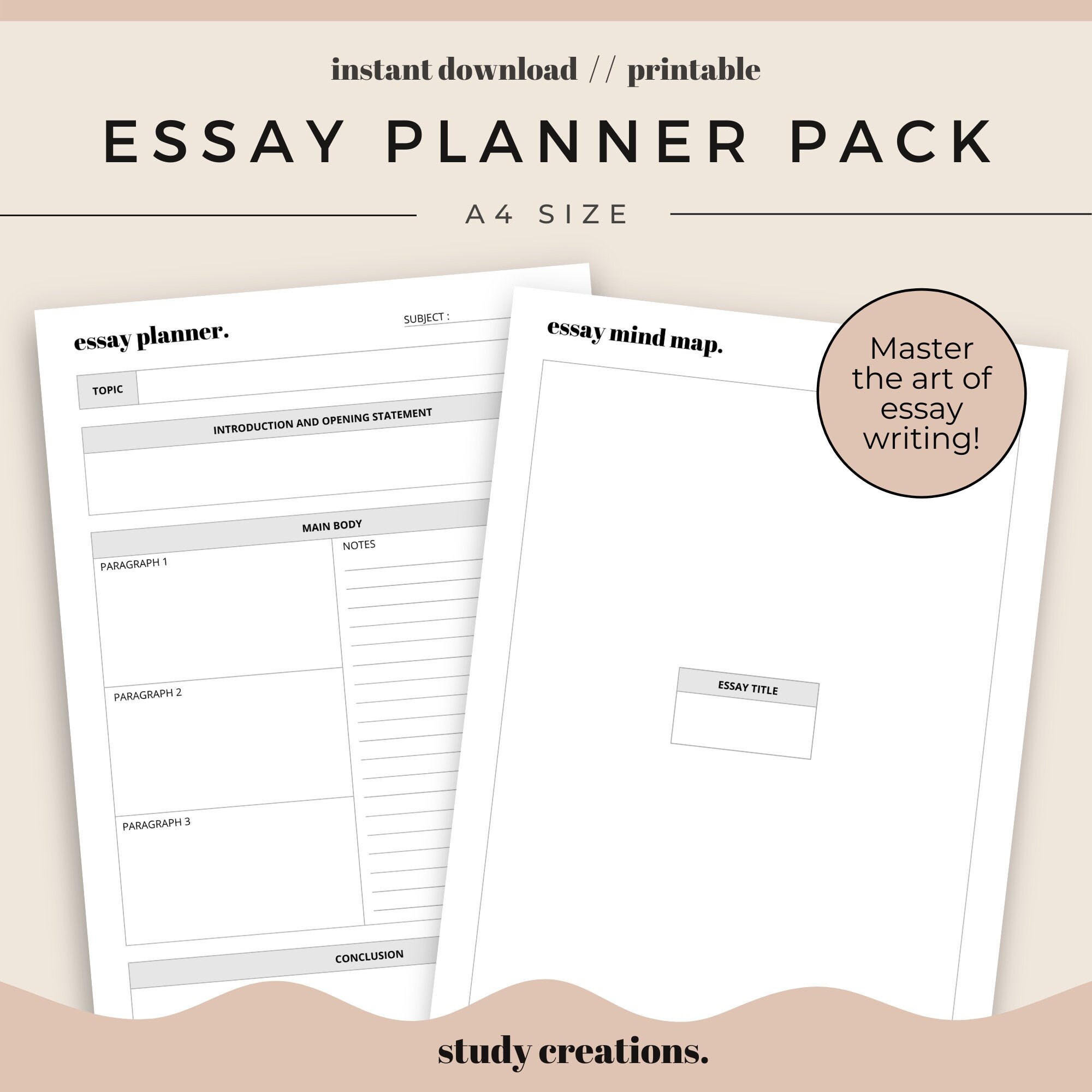buy essay planner printable pack for students | essay writing