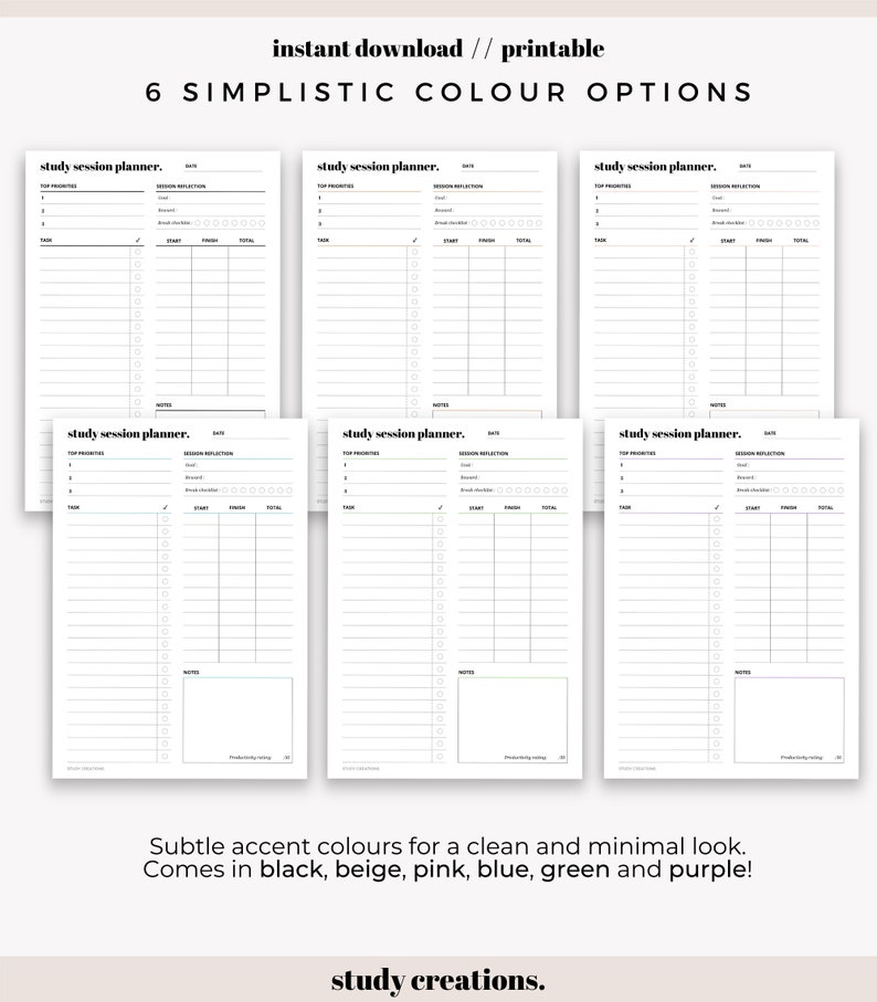 Student Planner Printable | Study Planner | Study Organiser | College ...