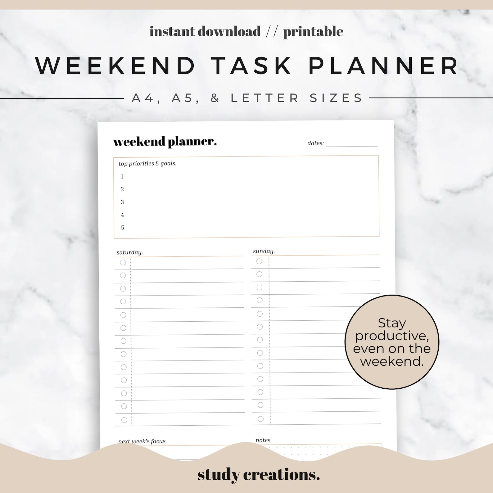 Weekend Planner Printable Weekend Task Planner To Do List Printable