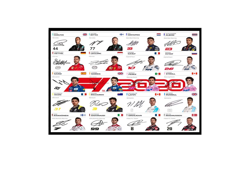 NEW 2020 F1 Formula one Drivers 2020 Signed Autographed | Etsy