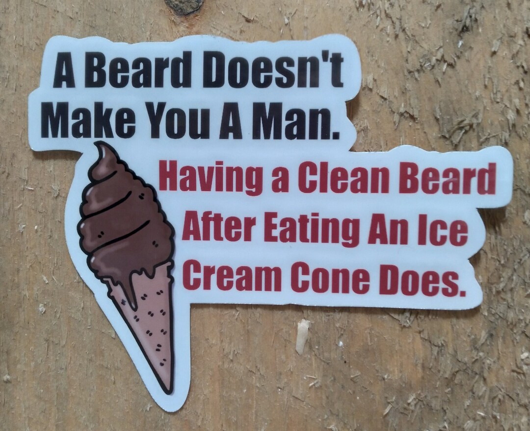 Beards & Ice Cream Cones Vinyl Sticker - Etsy