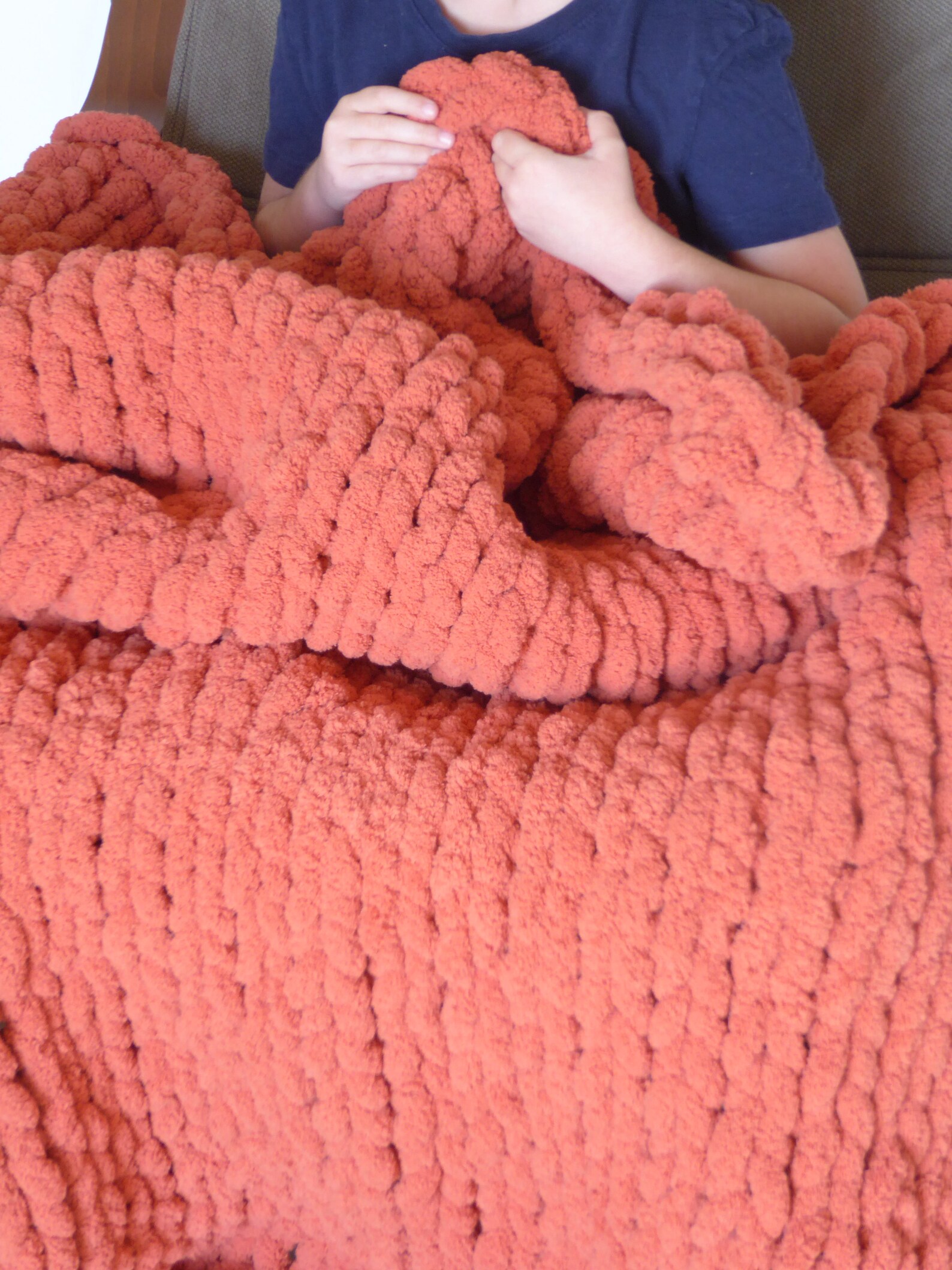 Handmade Chunky Knit Throw Blanket Standard Size Etsy