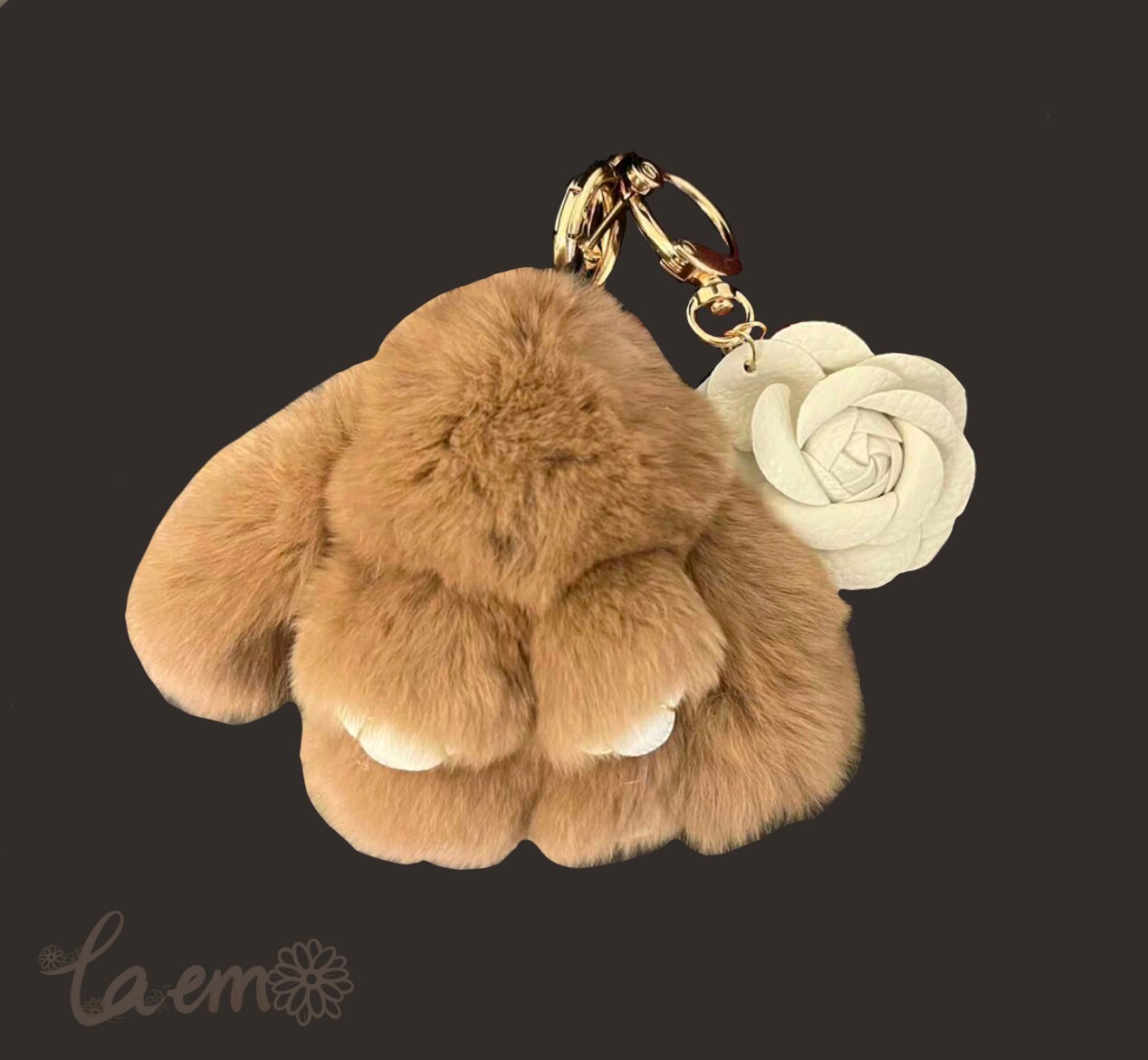 Cute Real Rex Rabbit Fur Bow Bunny Rabbit Car Keychain Pendant Plush Doll, School Bag Ornament Mobile Phone Pendant Ornament,Keychain Plushies,Temu
