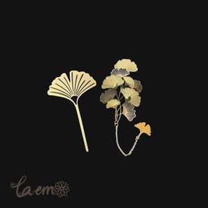 Ginkgo leaf Bookmarks / Metal bookmarks / Bookmarks collection / Gift / ST-01