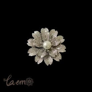 Authentic Pearl Brooch /Freshwater Pearl Brooch/Gifts / Camellia Flower Brooch/ Jewelry for Special Occasions/ EG-14
