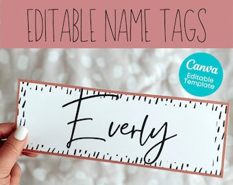 EDITABLE Modern Colorful Name Tags | Printable Classroom Nametags | Elementary School Name Tags | Teacher Printable | Classroom Labels