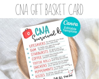 EDITABLE CNA Survival Kit Card | Nursing Home | Nurse Appreciation | Marketing | Health Care Gift | CNA Week | Health Care Survival Kit