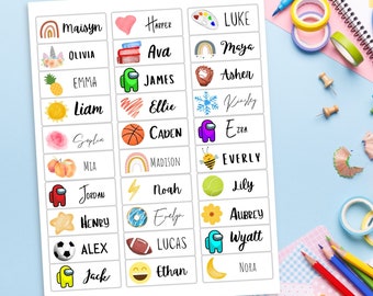 Student Name Labels Etsy Student Name Labels Etsy