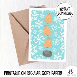 Cartão IMPRIMÍVEL da rocha de Jingle Bell de <br> Entrega Rápida? cartão imprimível | Cartão em branco | Natal | Cartão de Natal engraçado | cartão de férias | Punny Cartão Comemorativo | Trocadilho