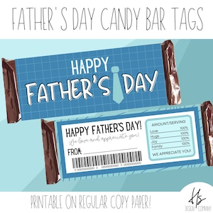 PRINTABLE Father&#39;s Day Candy Bar Wrapper | Marketing | Printable | Happy Father&#39;s Day | Father&#39;s Day Gift | Candy Bar Gift Tag | Wrapper
