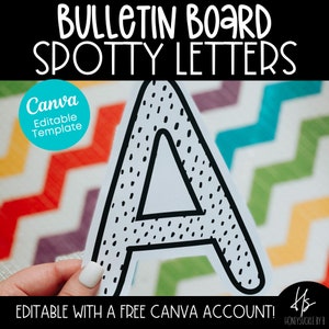 EDITABLE Dotted Classroom Bulletin Board Letters Full Alphabet | Printable | Elementary School | Teacher Printable | Bulletin Board ABC's