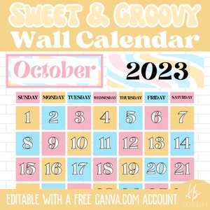 Pacote de calendário de sala de aula EDITÁVEL | Doce Groovy | Calendário do quadro de avisos | Calendário do Ensino Fundamental | Professor Pôsteres | Datas | Meses