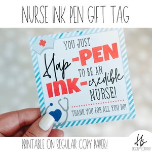 PRINTABLE You Just Happen To Be An Incredible Nurse Gift Tag | Nurse Appreciation | Marketing Gift Tag | Health Care Gift | Nurse's Week
