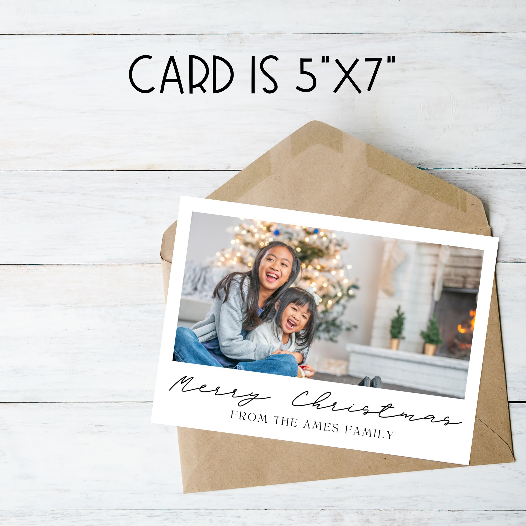 EDITABLE Merry Christmas Card Template | Holiday Photo Card | Digital ...