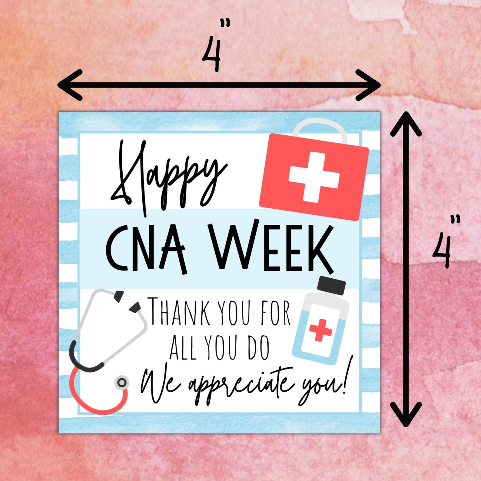 Happy CNA Appreciation Week Gift Tag Nurse's Aid Etsy