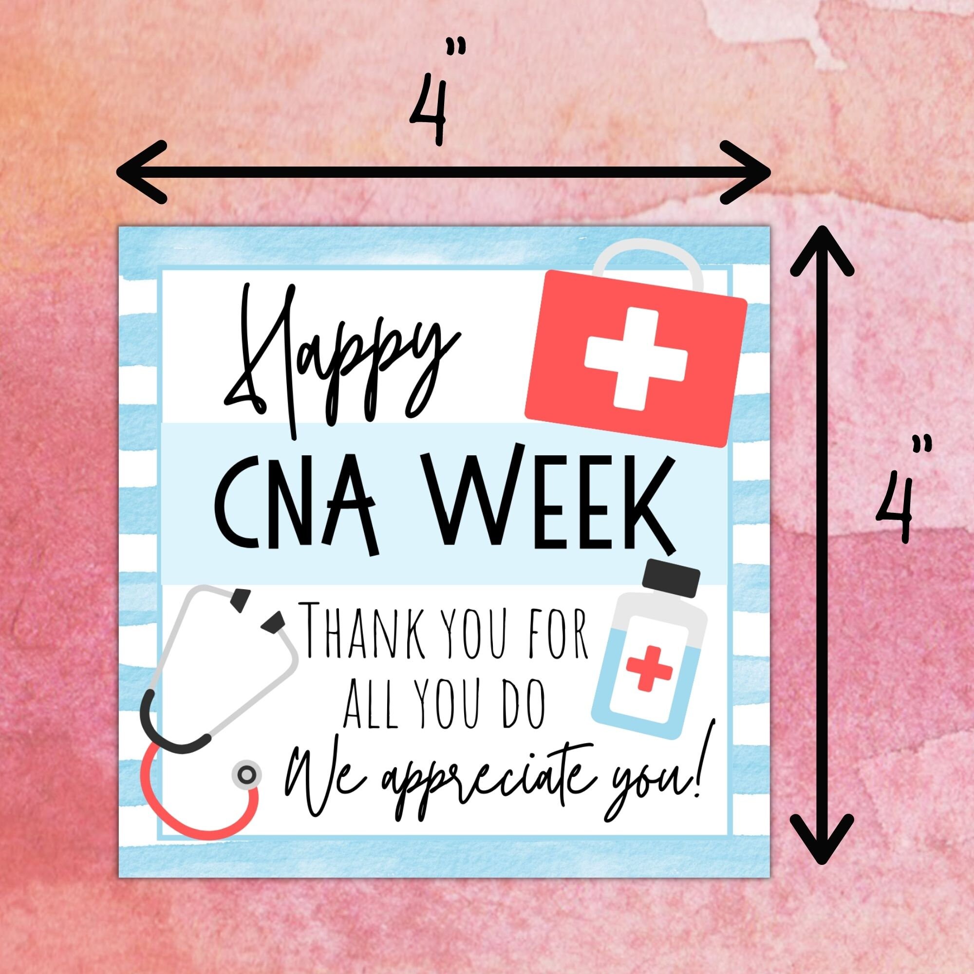 Happy CNA Appreciation Week Gift Tag Nurse's Aid Etsy