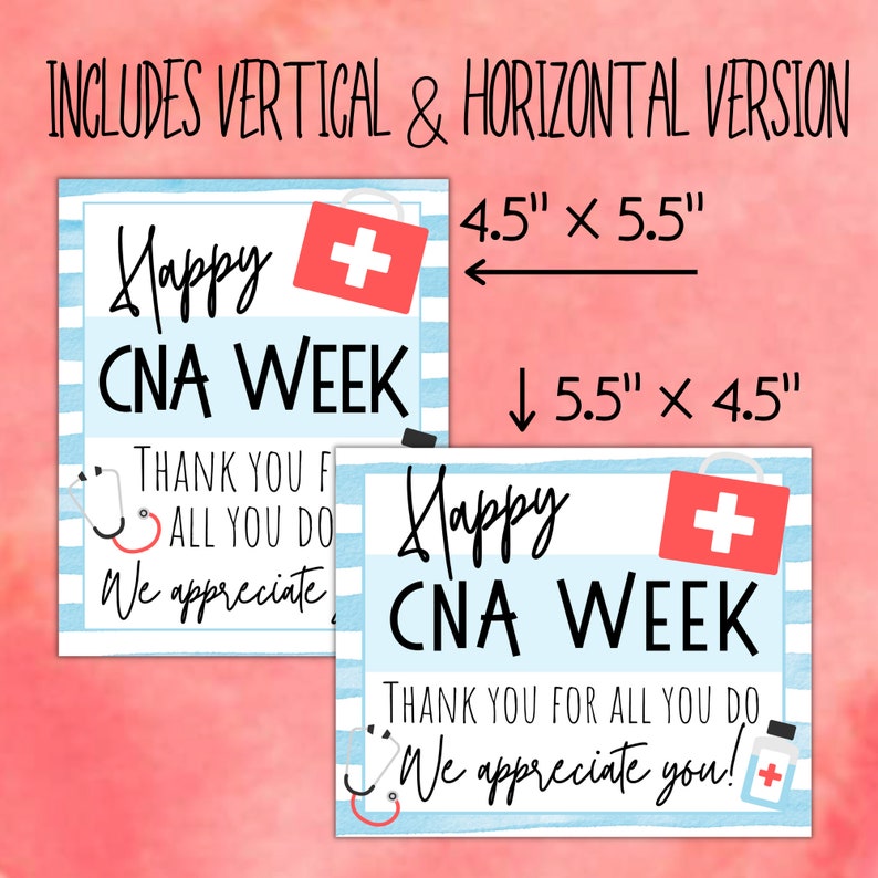 Happy CNA Appreciation Week Greeting Card Nurse's Aid Etsy