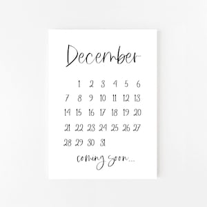 December 2025 Pregnancy Announcement Printable | December | Calendar | Pregnancy Announcement | Printable Pregnancy Announcement | Digital