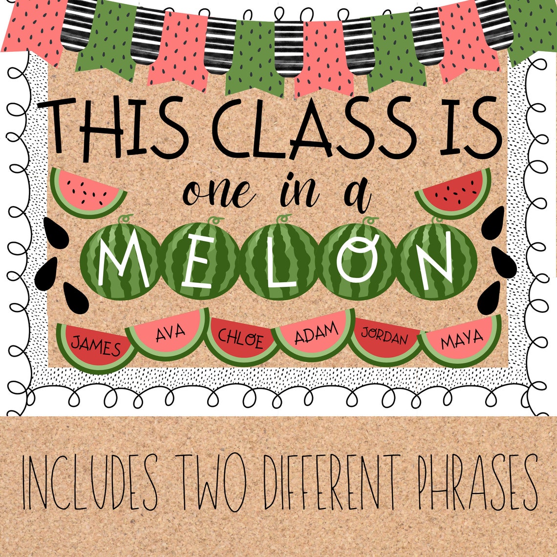 PRINTABLE We Are One in A Melon Bulletin Board Kit End of Etsy