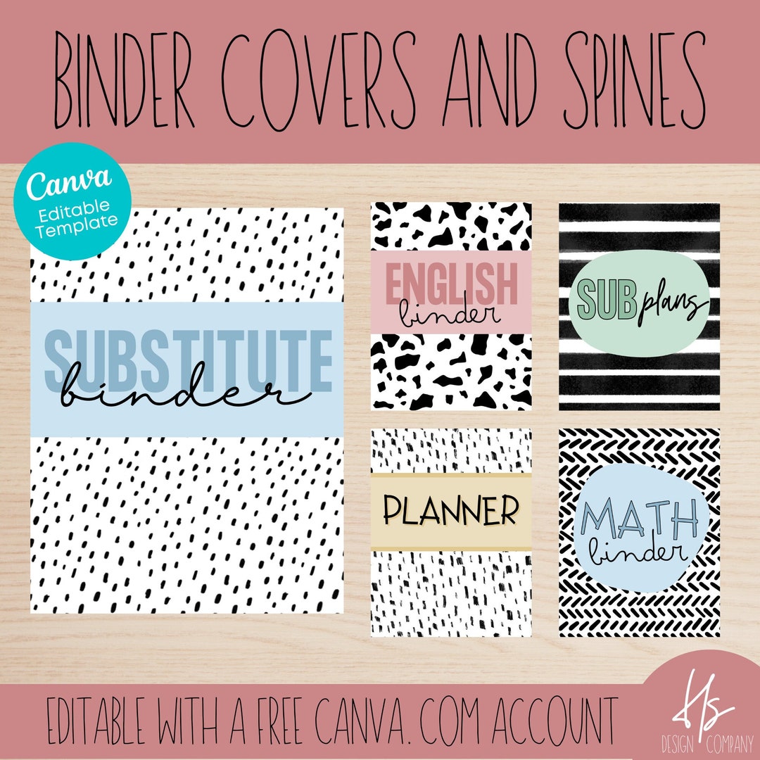 EDITABLE Colorful Binder Covers Spines Printable Binder Covers Elementary School Teacher Back EDITABLE Colorful Binder Covers Spines Printable Binder Covers Elementary School Teacher Back