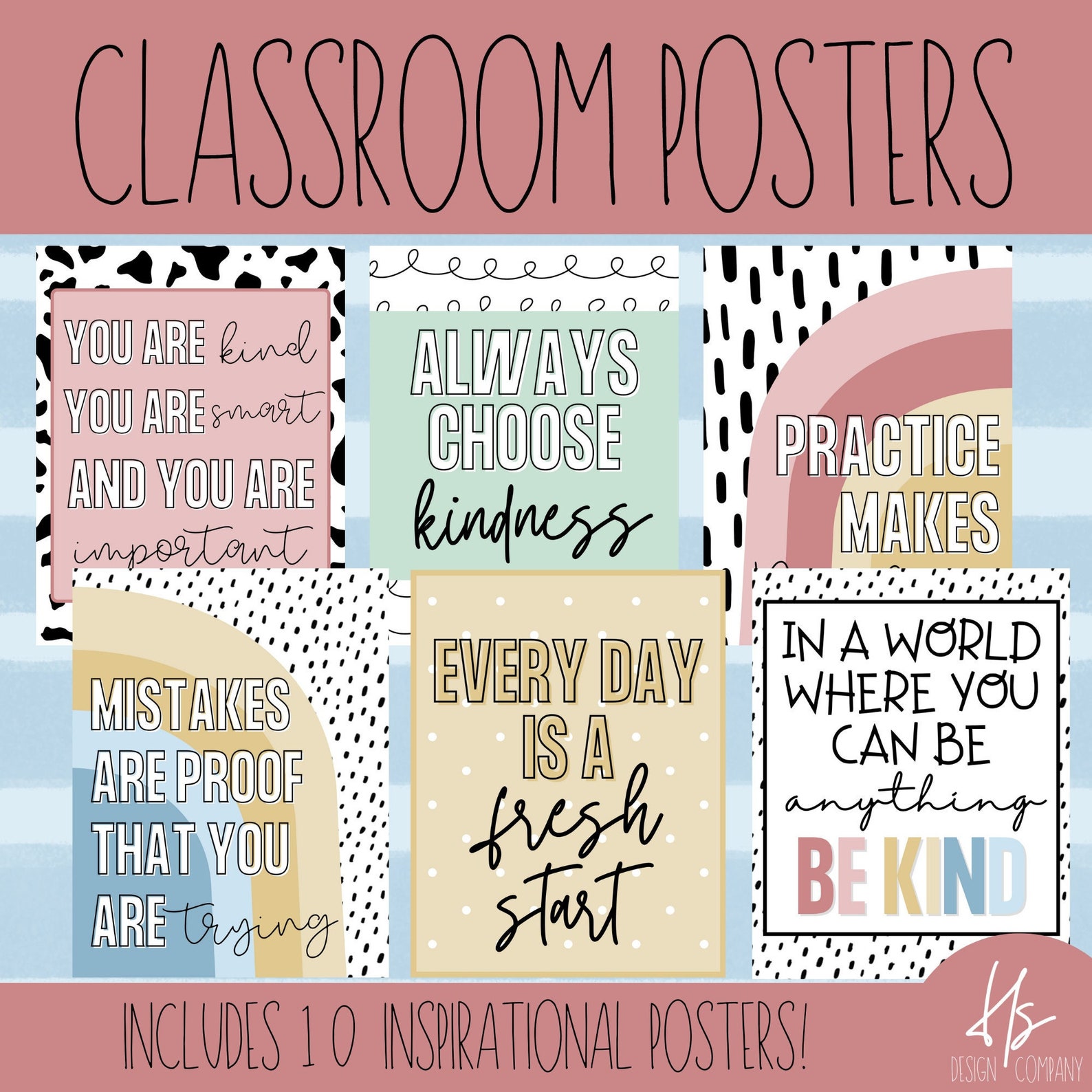 PRINTABLE Modern Classroom Poster Pack Bulletin Board Etsy