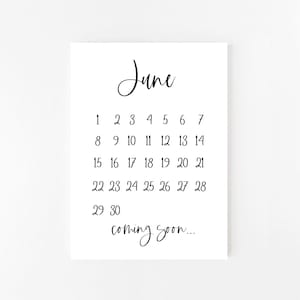 Anuncio de embarazo de junio de 2025 imprimible / Junio / Calendario / Anuncio de embarazo / Anuncio de embarazo imprimible / Digital