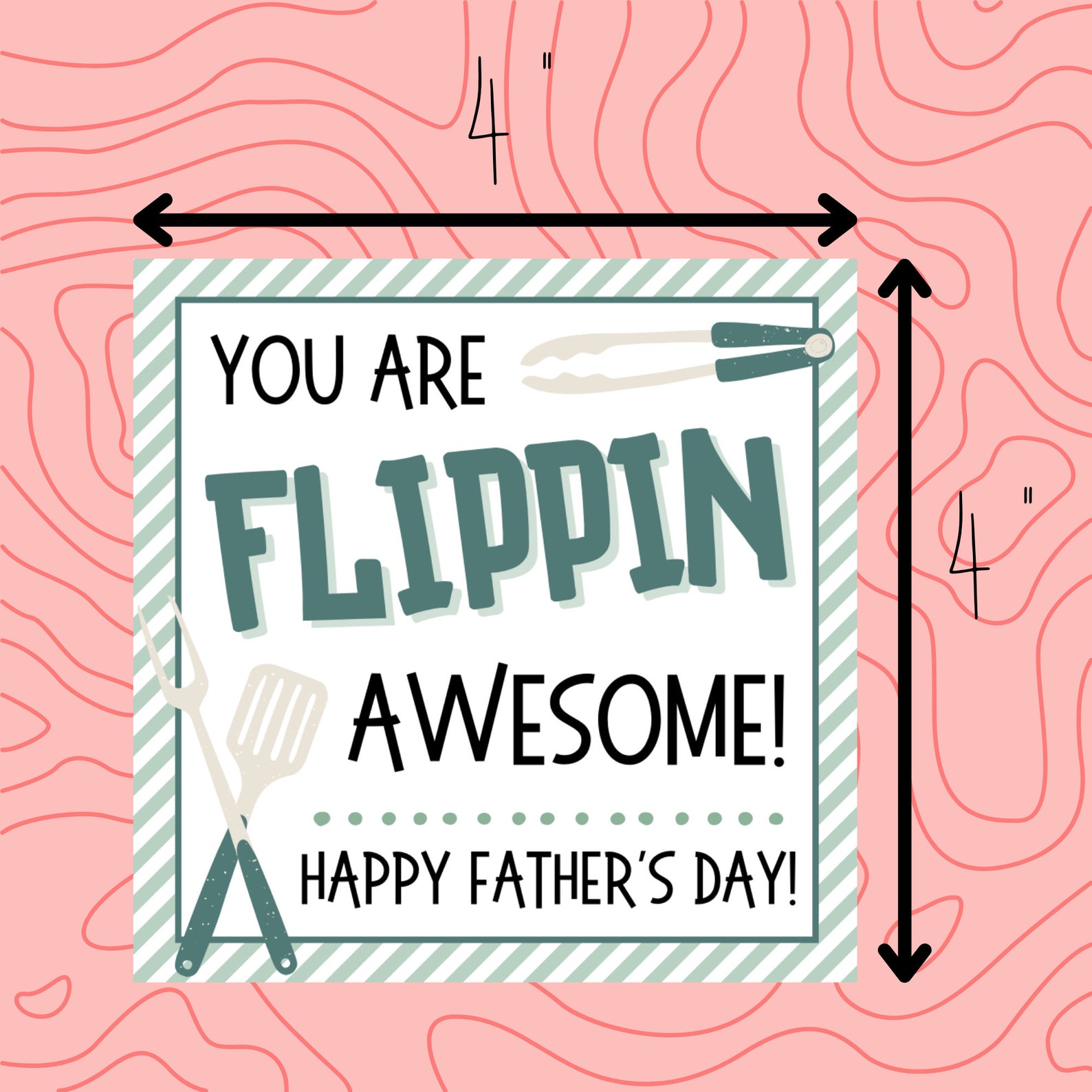 You Are Flipping Awesome Father's Day Gift Tag Happy - Etsy