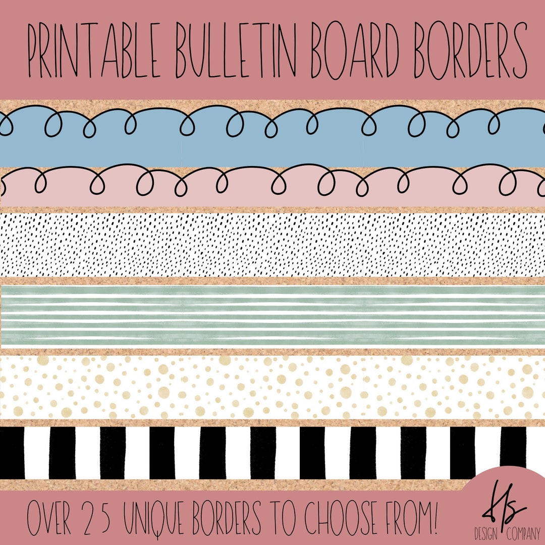 printable modern colorful bulletin board borders | printable