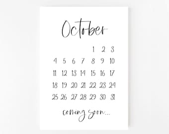 October 2026 Pregnancy Announcement Printable | October | Calendar | Pregnancy Announcement | Printable Pregnancy Announcement | Digital