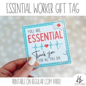 PRINTABLE You Are Essential Gift Tag | Nurse Appreciation Week | Nurse&#39;s Week | CNA | Marketing Gift Tag | Health Care Worker | CNA Week