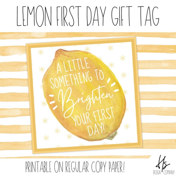A Little Something To Brighten Your First Day Printable Gift Etsy
