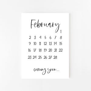 Anuncio de embarazo de febrero de 2025 imprimible / Febrero / Calendario / Anuncio de embarazo / Anuncio de embarazo imprimible / Digital