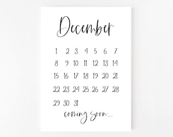 Dezember 2024 Schwangerschaftsankündigung Printable | Dezember | Kalender | Schwangerschaftsankündigung | Druckbare Schwangerschaftsankündigung | Digital