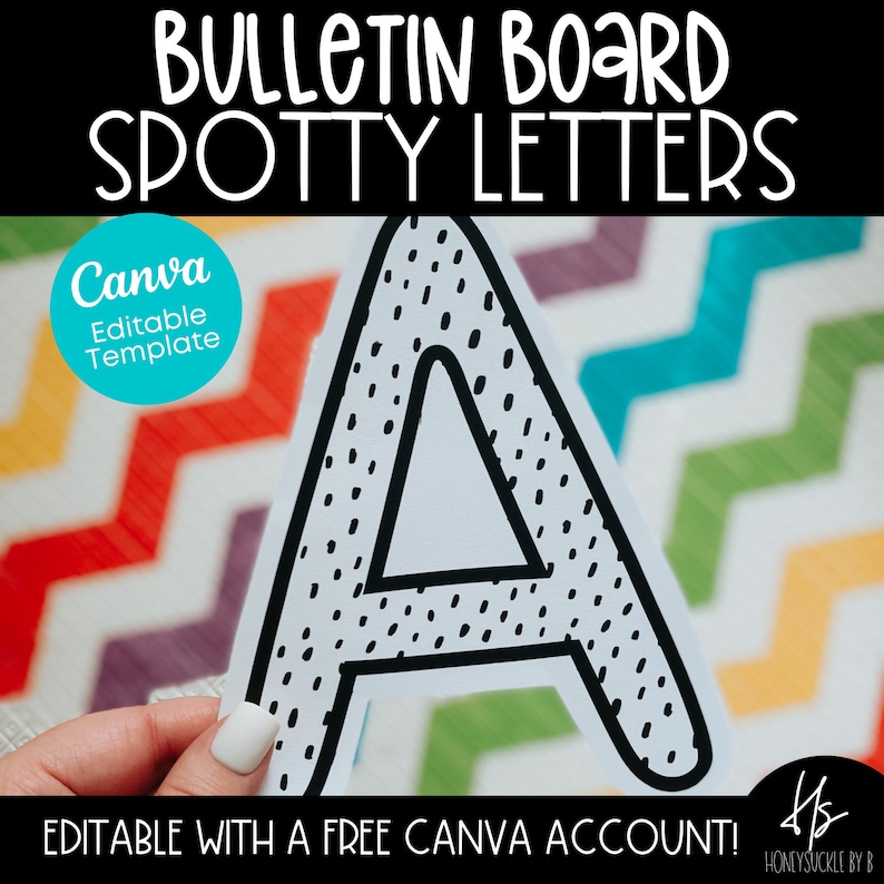 EDITABLE Dotted Classroom Bulletin Board Letters Full Alphabet ...