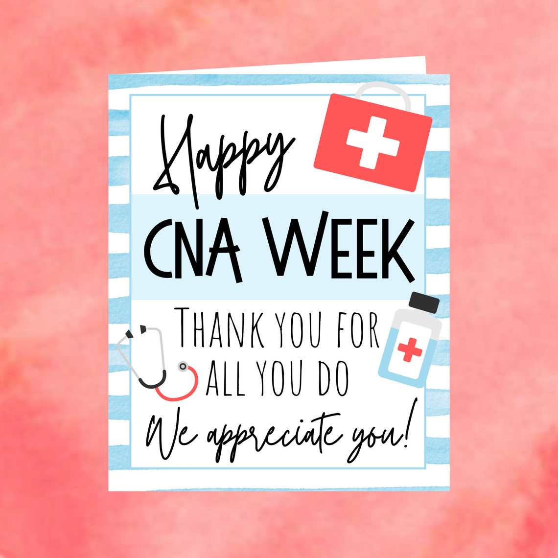 Happy CNA Appreciation Week Greeting Card Nurse's Aid Etsy