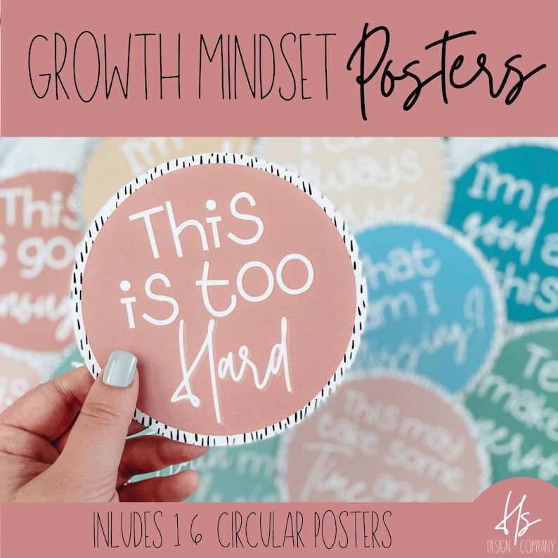 PRINTABLE Modern Growth Mindset Posters Bulletin Board Etsy