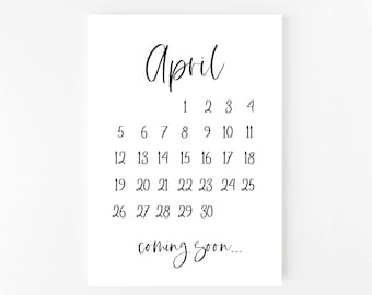 April 2026 Pregnancy Announcement Printable | April | Calendar | Pregnancy Announcement | Printable Pregnancy Announcement | Digital