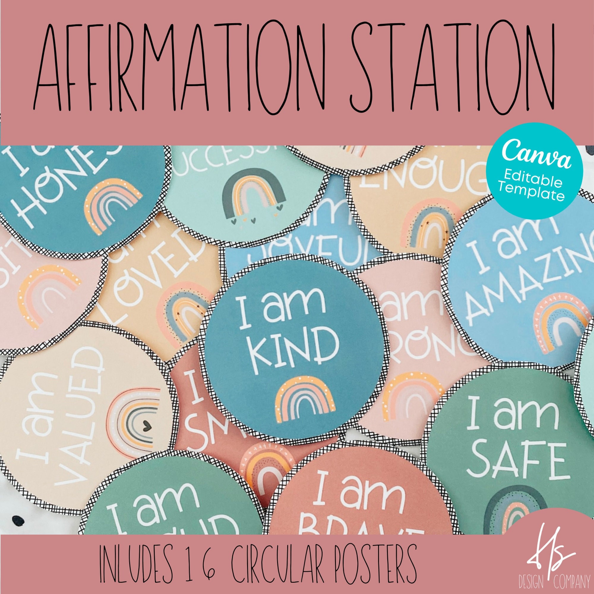 EDITABLE Affirmation Station Posters | Bulletin Board Display | Elementary School | Teacher | Classroom Affirmation | Circle Mirror Posters
