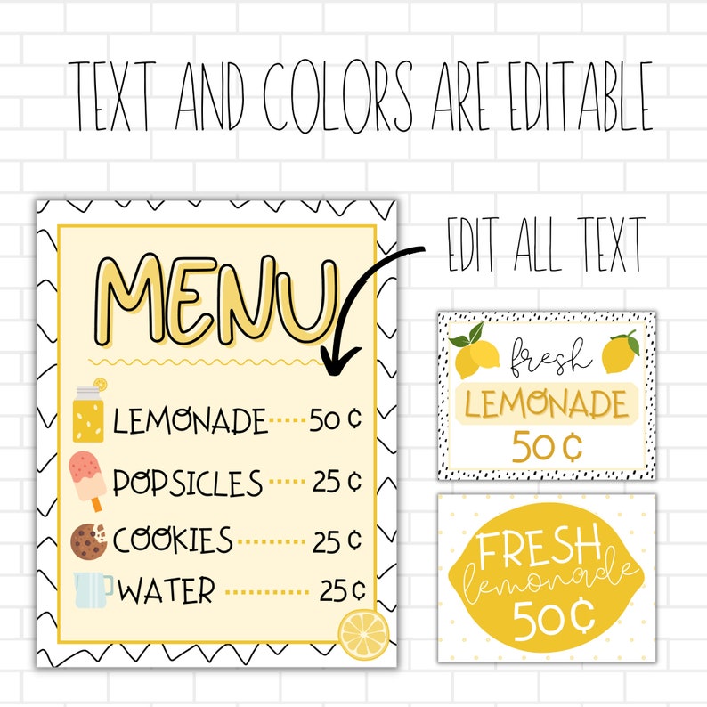 PRINTABLE Lemonade Stand Dramatic Play Kit | Summer Activity ...