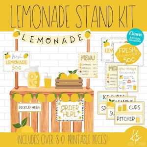 DRUCKBARE Lemonade Stand Dramatic Play Kit | Sommer-Aktivität | Vorschule Sinnesspiel | Grundschule | Lehrer Printable | Rollenspiel