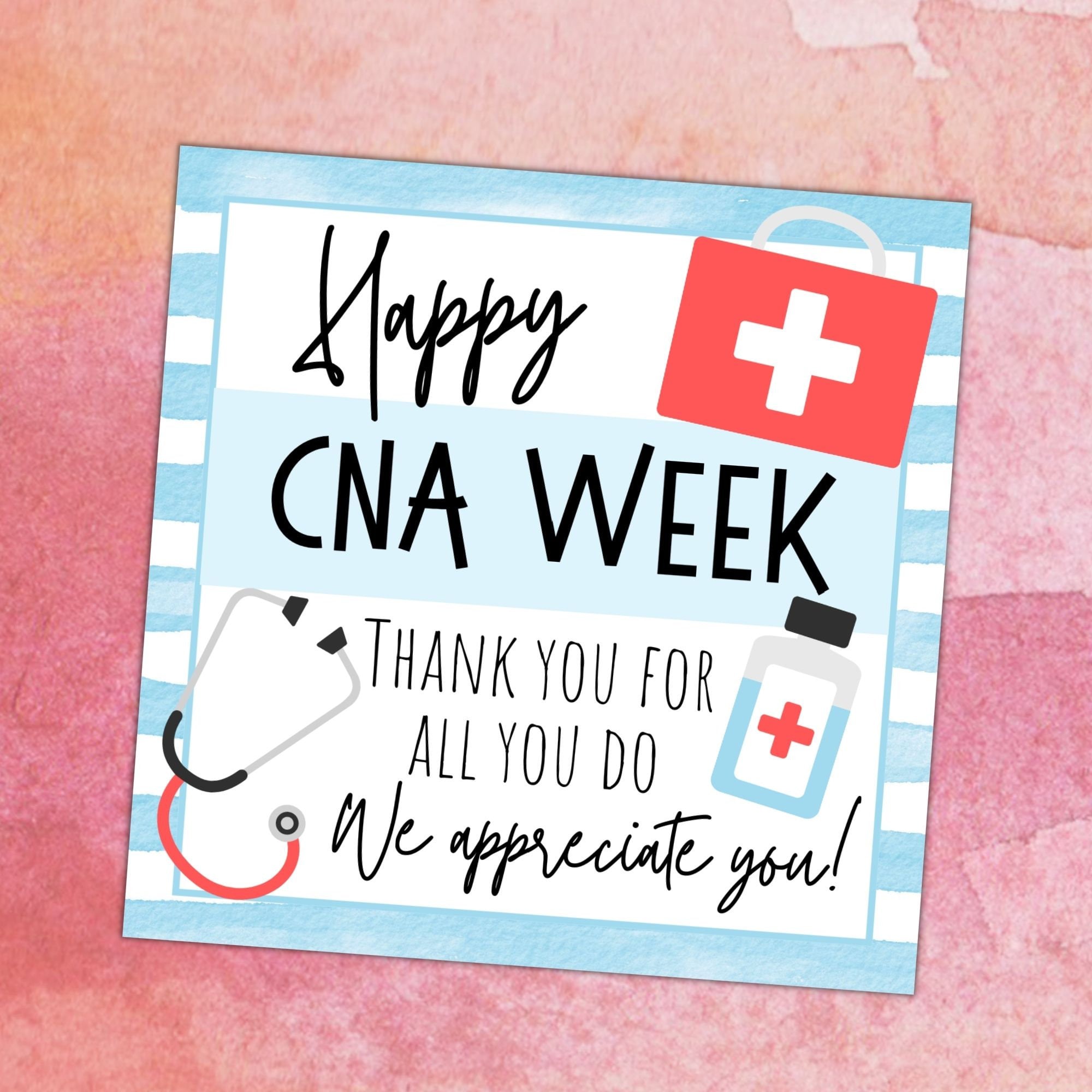 Happy CNA Appreciation Week Gift Tag Nurse's Aid Etsy